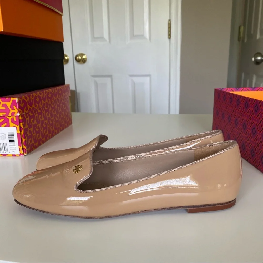 EUC Tory Burch Samantha Loafer Nude Patent 7.5 - Picture 1 of 5